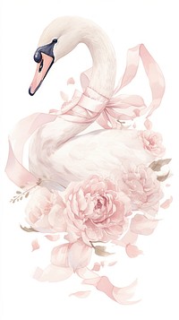 Coquette swan wedding blossom animal.