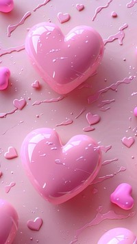 3d hearts pink background balloon symbol love heart symbol.