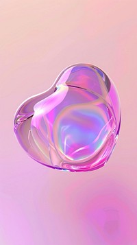 Heart pink shape crystal sphere ice.