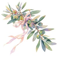 Coquette olive branch art graphics pattern.