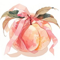 Coquette peach fruit art produce blossom.