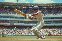 Cricket player with bat ball baseball softball.