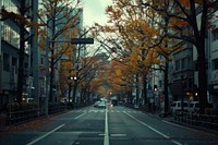 Tokyo in autumn human transportation neighborhood.