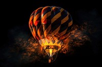 Fire flame hot air balloon transportation aircraft vehicle.