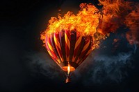 Fire flame hot air balloon transportation aircraft vehicle.