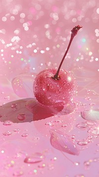 Pink cherry drop photo produce candle fruit.