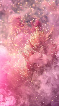 Pink fireworks photo crystal glitter blossom.