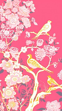 Pink bird graphics pattern animal.