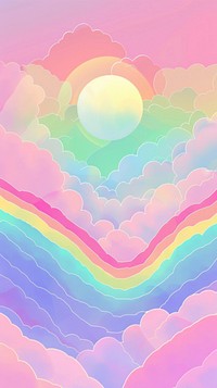 Pink rainbow background graphics outdoors painting.