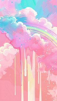 Pink rainbow background graphics painting outdoors.
