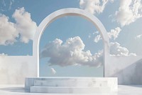 Product podium with sky architecture outdoors arched.