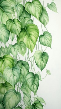 Wallpaper vine plant green leaf.
