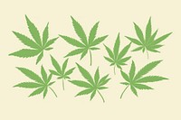 Illustration of cannabis border herbal plant herbs.