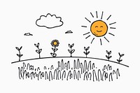 Sunny weather drawing face illustrated.