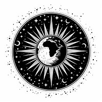 Surreal aesthetic earth logo emblem symbol.