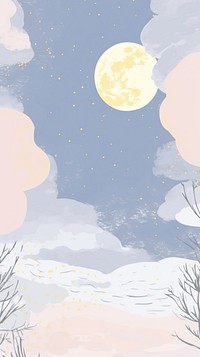 Cute anime winter snow sky art astronomy outdoors.