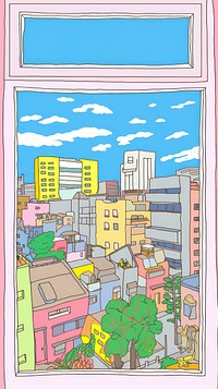 Japan anime window view art publication comics.