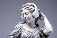 Listening to music sculpture female photography.