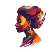 African American woman portrait face art.