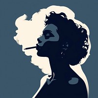 African American woman smoking face stencil female.
