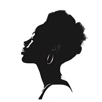 African American woman silhouette face accessories.