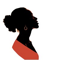 African American woman silhouette face accessories.