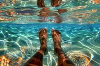 Legs underwater recreation swimming outdoors.
