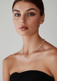 Diamond necklace woman face accessories.