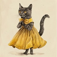 Art cat clothing painting.