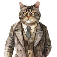 Suit art cat accessories.