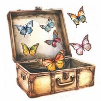 Suitcase invertebrate butterfly letterbox.