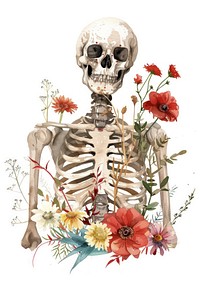 Skeleton flower blossom person.