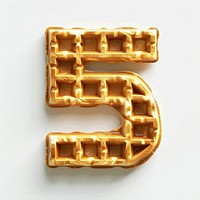 Number 5 waffle symbol confectionery.