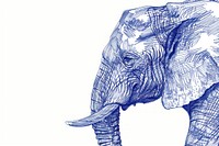 Vintage drawing elephant sketch illustrated wildlife.