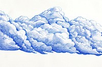 Vintage drawing clouds sketch illustrated outdoors.