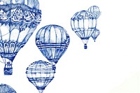 Vintage drawing hot air balloons transportation aircraft vehicle.
