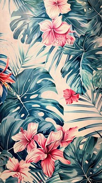 Wallpaper flower bushes graphics hibiscus painting.