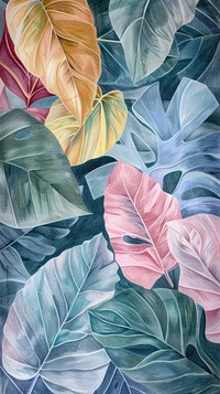 Wallpaper jungle painting outdoors blossom.
