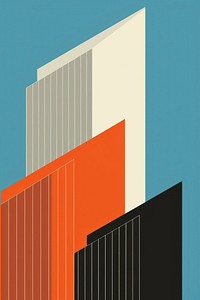 A minimalist illustration of new york skyscrapers urban city town.