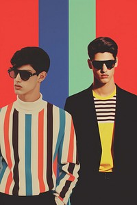 Retro collage of men fashion accessories photography sunglasses.