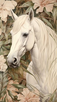 Wallpaper white horse stallion painting animal.