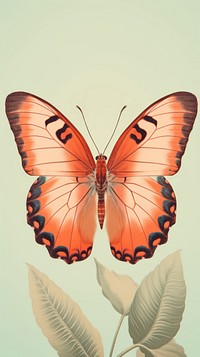 Wallpaper orange butterfly invertebrate animal insect.