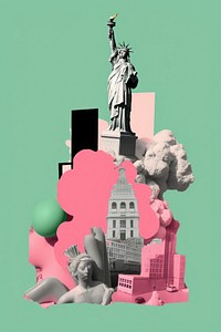 New York City collage sculpture balloon.