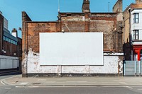 Blank white billboard advertisement white board.