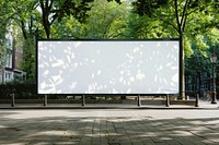 Large blank white billboard transportation advertisement electronics.