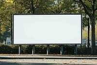 Large blank white billboard advertisement electronics screen.