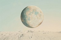 Retro collage of light beige moon astronomy outdoors universe.
