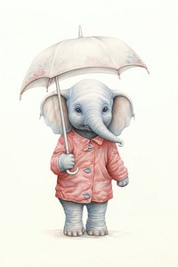 A cute animal character carry an umbrella photography clothing wildlife.