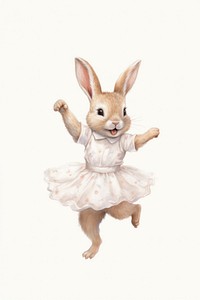 A cute animal character dancing ballet mammal rodent rabbit.