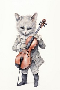 A cute animal character playing music instrumental clothing footwear apparel.